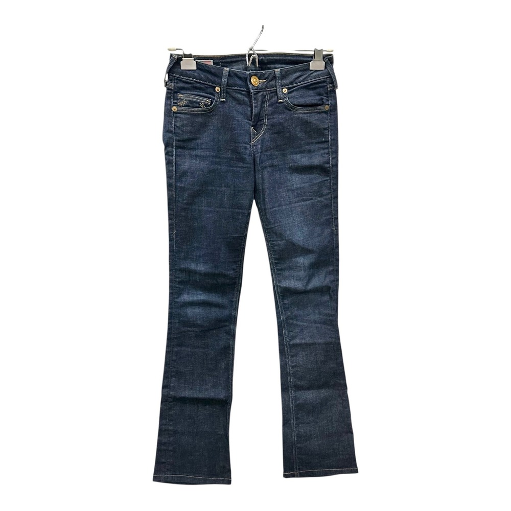 True Religion Tony Dark Wash Bootcut Low Rise Jeans 24 Made in USA Y2K
